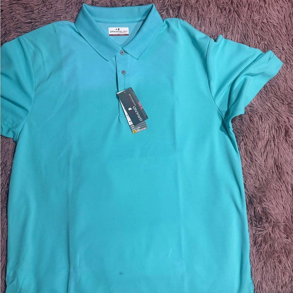 Grand Slam Men’s Aqua Blue Polo Shirt